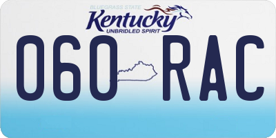 KY license plate 060RAC