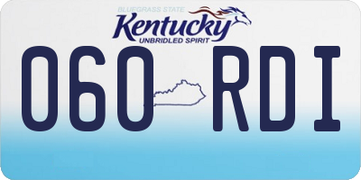 KY license plate 060RDI
