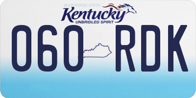 KY license plate 060RDK