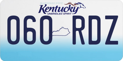 KY license plate 060RDZ