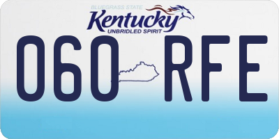KY license plate 060RFE