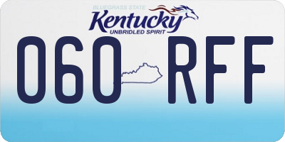 KY license plate 060RFF