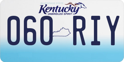 KY license plate 060RIY