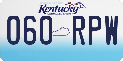 KY license plate 060RPW