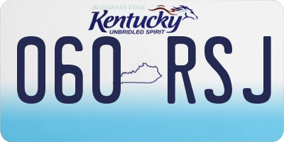 KY license plate 060RSJ