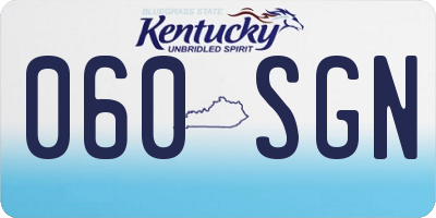 KY license plate 060SGN