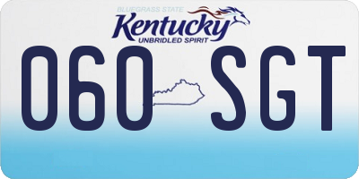 KY license plate 060SGT