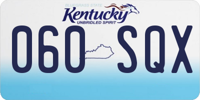 KY license plate 060SQX