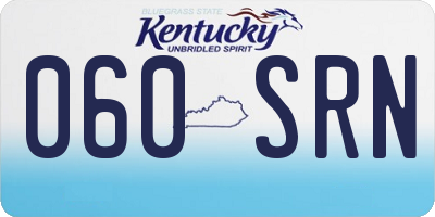 KY license plate 060SRN