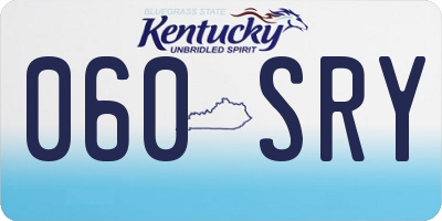 KY license plate 060SRY