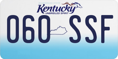 KY license plate 060SSF