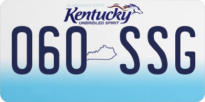 KY license plate 060SSG