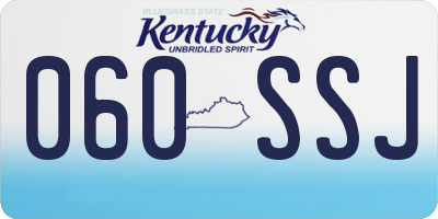 KY license plate 060SSJ