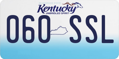 KY license plate 060SSL