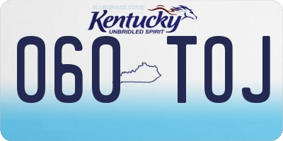 KY license plate 060TOJ