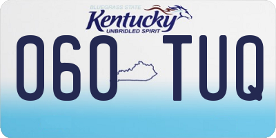 KY license plate 060TUQ