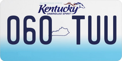 KY license plate 060TUU
