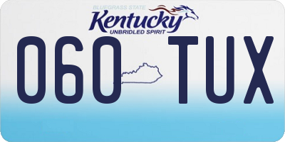 KY license plate 060TUX