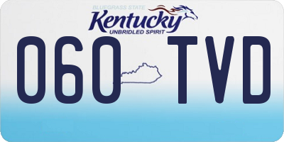 KY license plate 060TVD