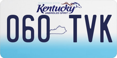 KY license plate 060TVK