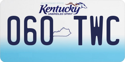 KY license plate 060TWC