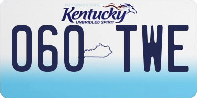 KY license plate 060TWE