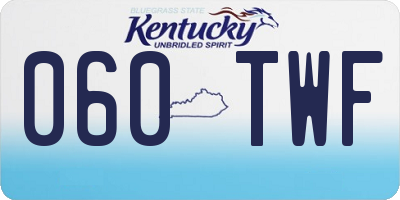 KY license plate 060TWF