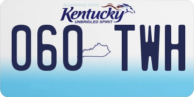 KY license plate 060TWH