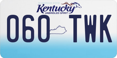 KY license plate 060TWK