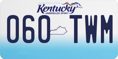 KY license plate 060TWM
