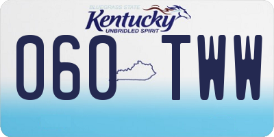 KY license plate 060TWW