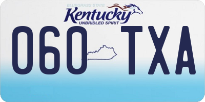 KY license plate 060TXA