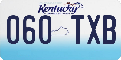 KY license plate 060TXB