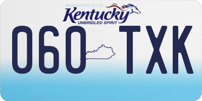 KY license plate 060TXK