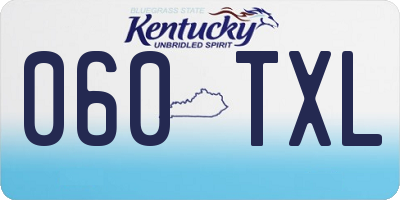 KY license plate 060TXL
