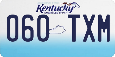 KY license plate 060TXM
