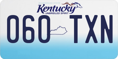 KY license plate 060TXN