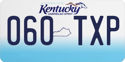 KY license plate 060TXP