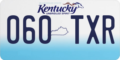 KY license plate 060TXR
