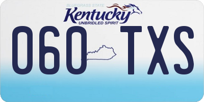 KY license plate 060TXS