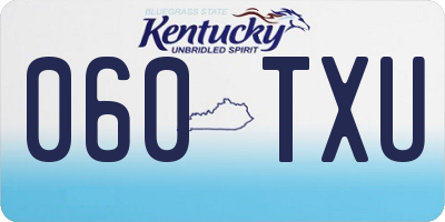 KY license plate 060TXU