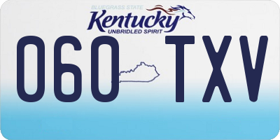 KY license plate 060TXV