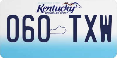KY license plate 060TXW