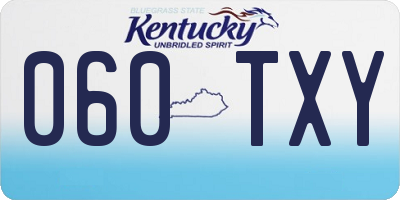 KY license plate 060TXY