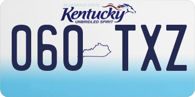 KY license plate 060TXZ