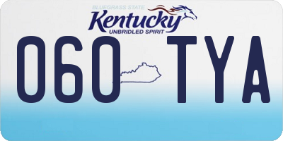 KY license plate 060TYA