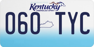 KY license plate 060TYC