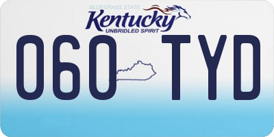 KY license plate 060TYD