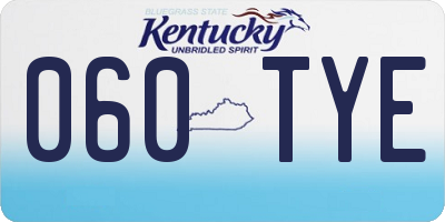 KY license plate 060TYE