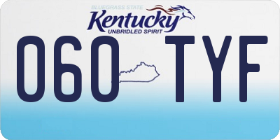 KY license plate 060TYF